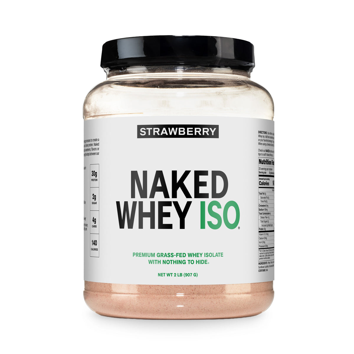 Strawberry Grass-Fed Whey Isolate Protein Powder | Naked Whey Isolate - 2LB