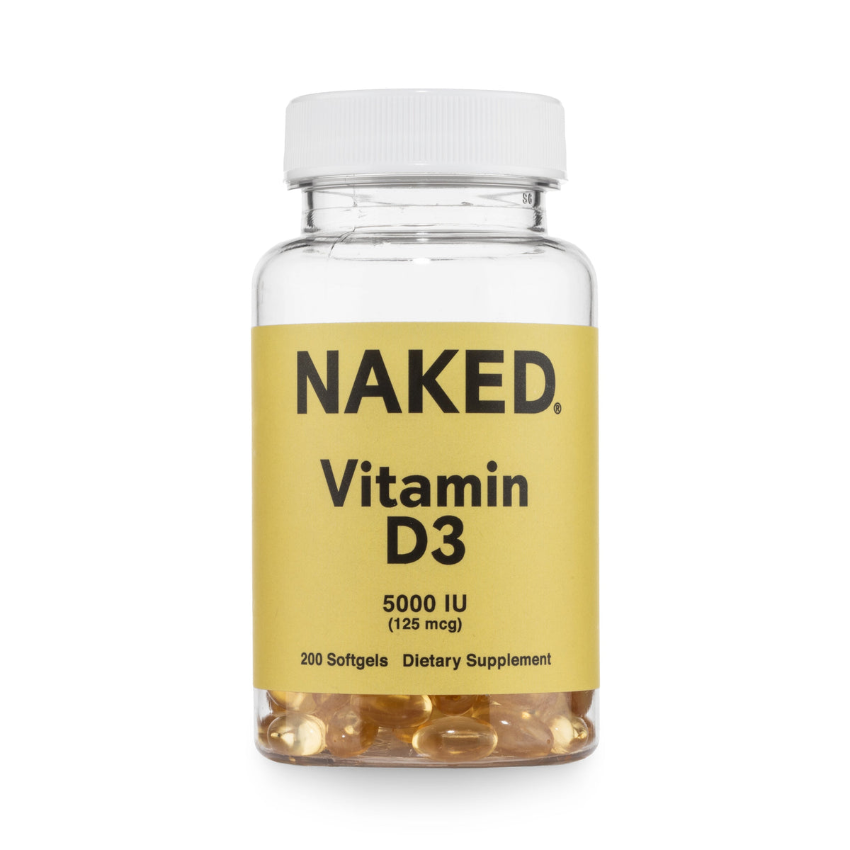 Daily Vitamin D3 Supplement | Naked Vitamin D - 200 Softgels
