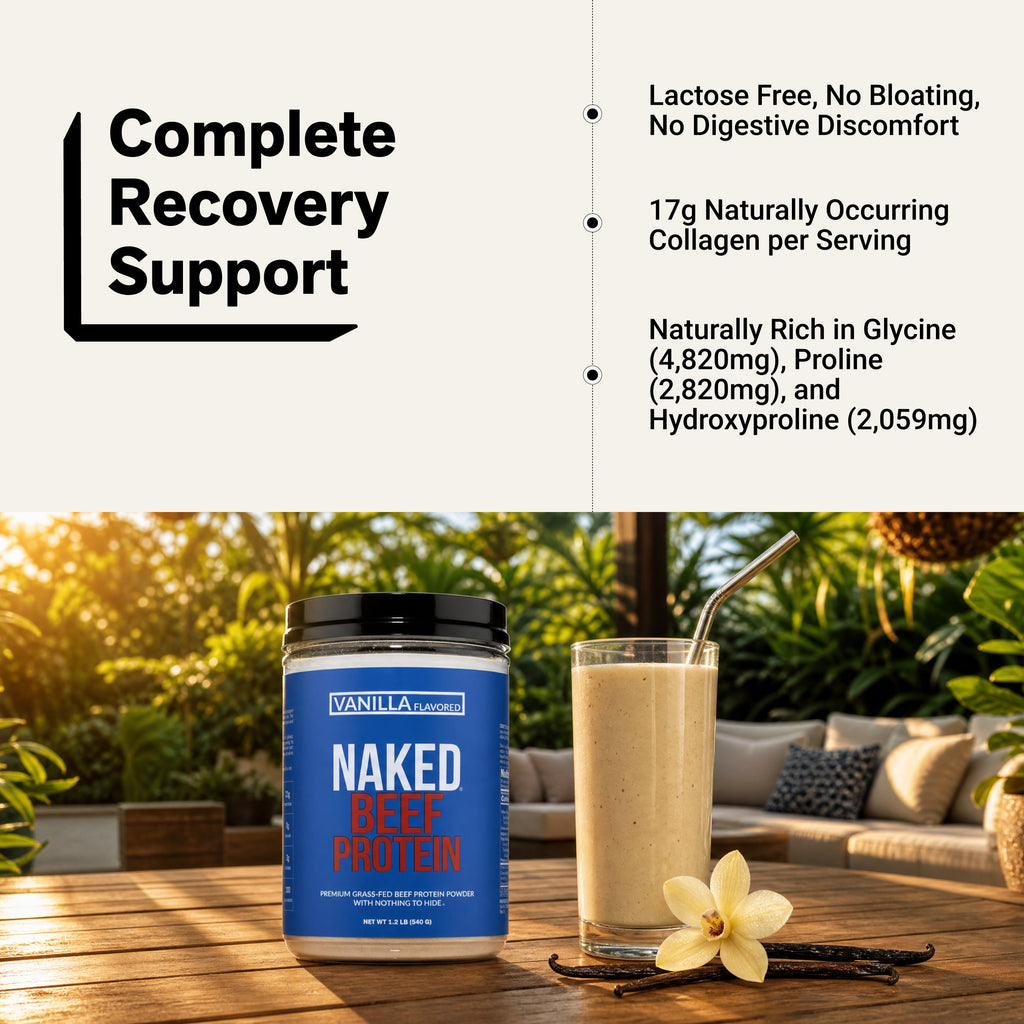 Vanilla Beef Protein Powder | Naked Vanilla Beef Protein - 1.2LB