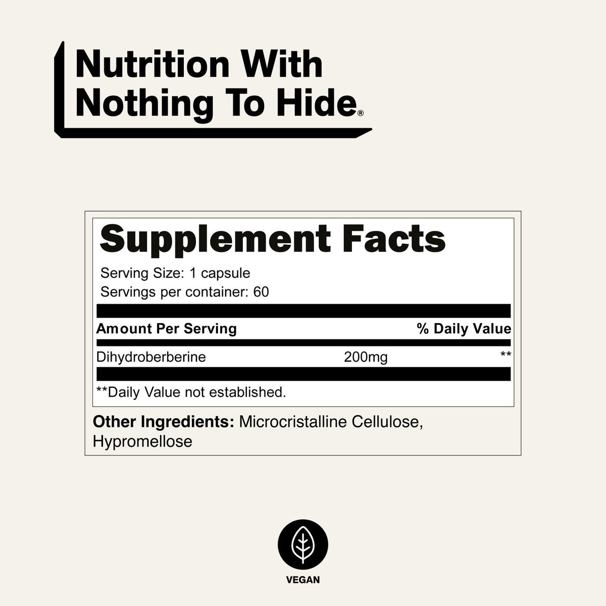 Daily Berberine Supplement | Naked Berberine - 60 Capsules