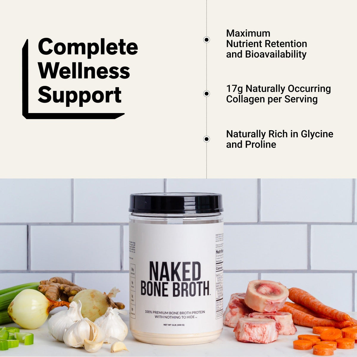 Bone Broth Protein Powder | Naked Bone Broth - 1LB
