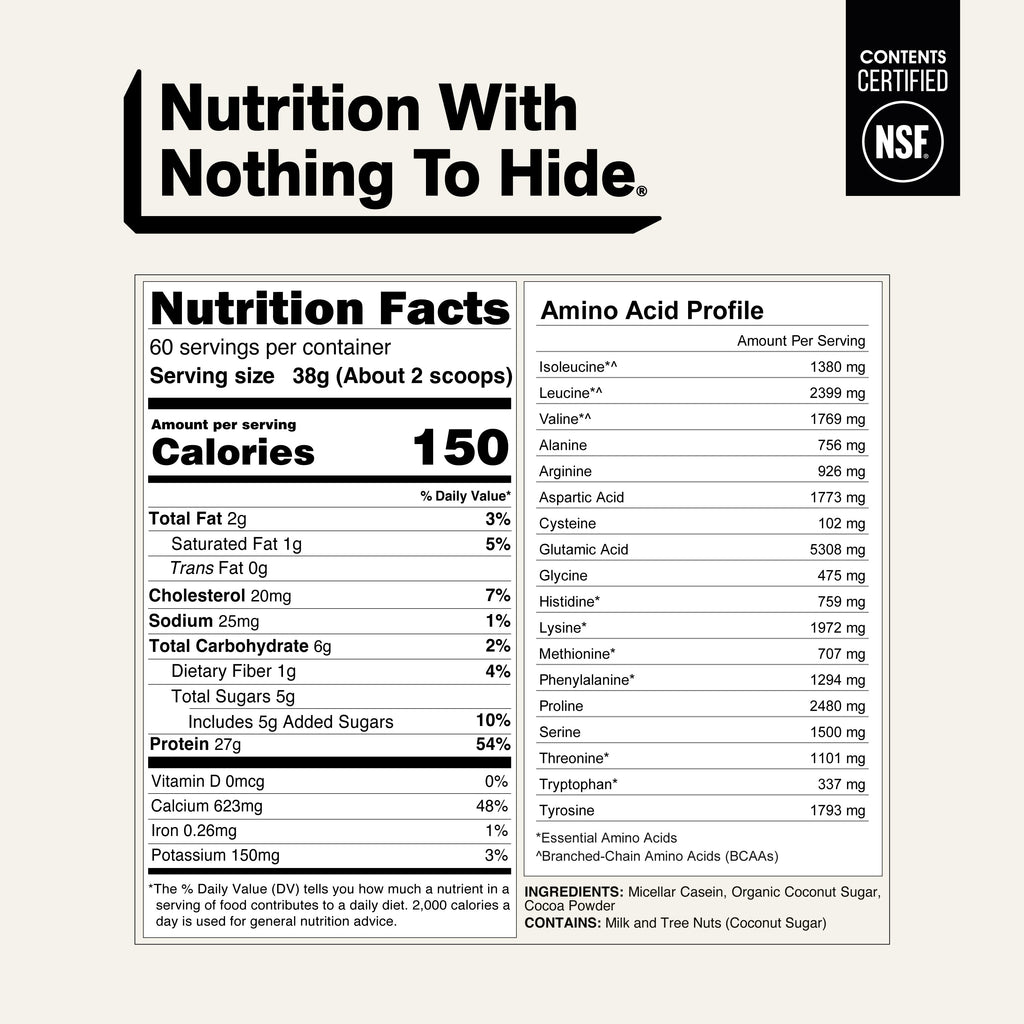 Chocolate Micellar Casein Protein Powder Supplement