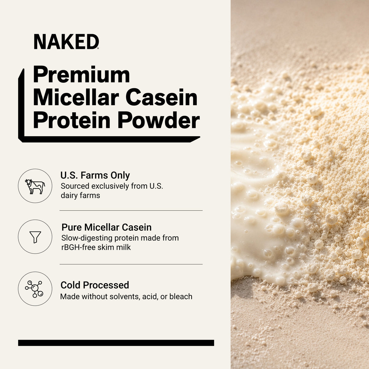 Vanilla Micellar Casein Protein Powder Supplement
