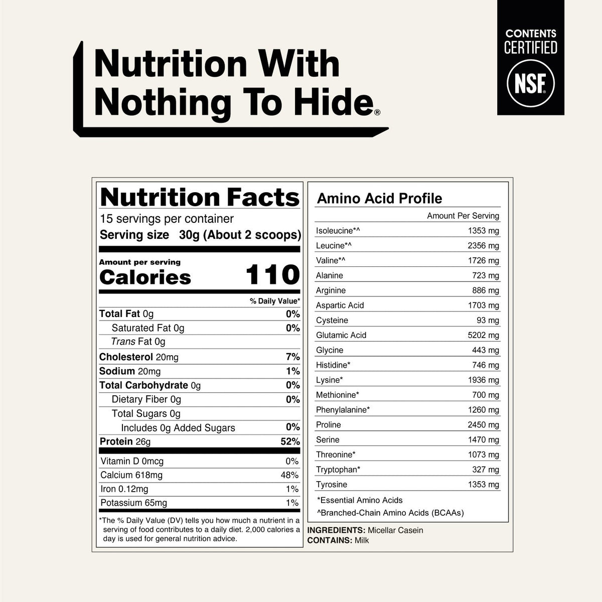Micellar Casein Protein Powder Supplement