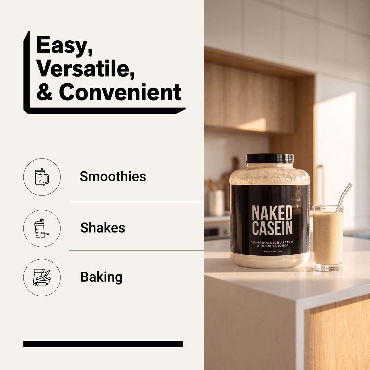 Micellar Casein Protein Powder Supplement