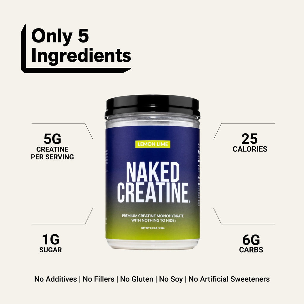 Lemon Lime Creatine Monohydrate Powder | Naked Creatine - 2.2LB