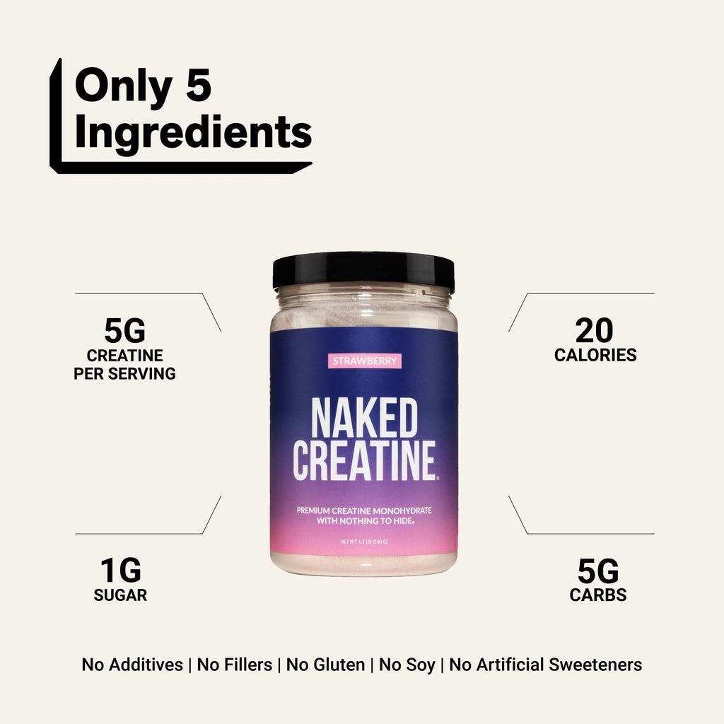 Strawberry Creatine Monohydrate Powder | Naked Creatine - 1.1LB