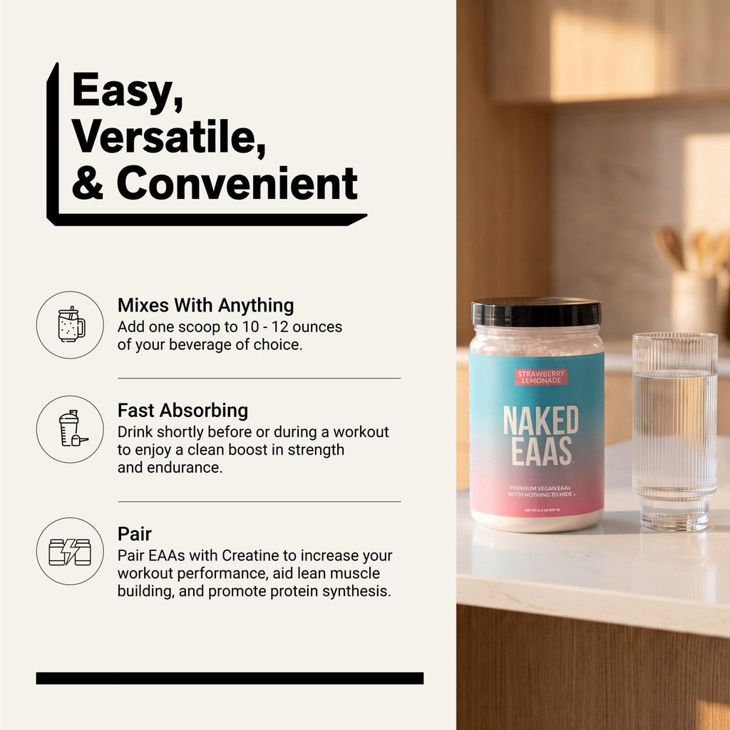 Strawberry Lemonade Essential Amino Acids Supplement | Naked EAAs - 26 Servings