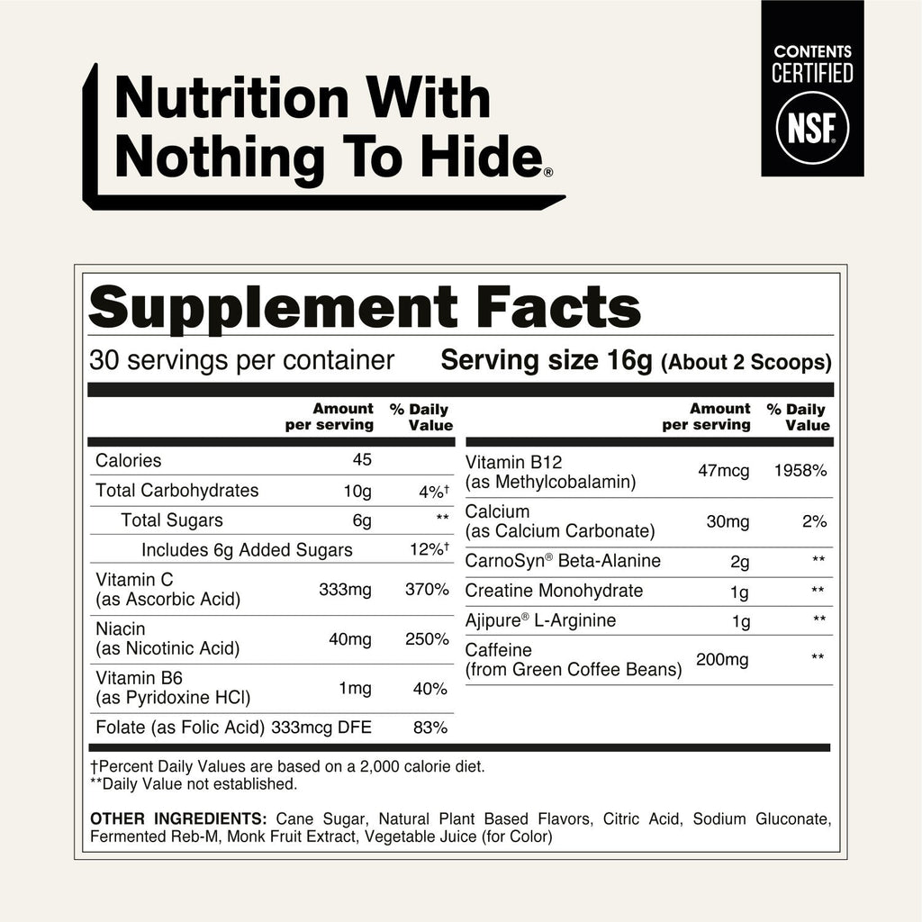 Citrus Pre Workout Supplement | Naked Energy - 30 Servings
