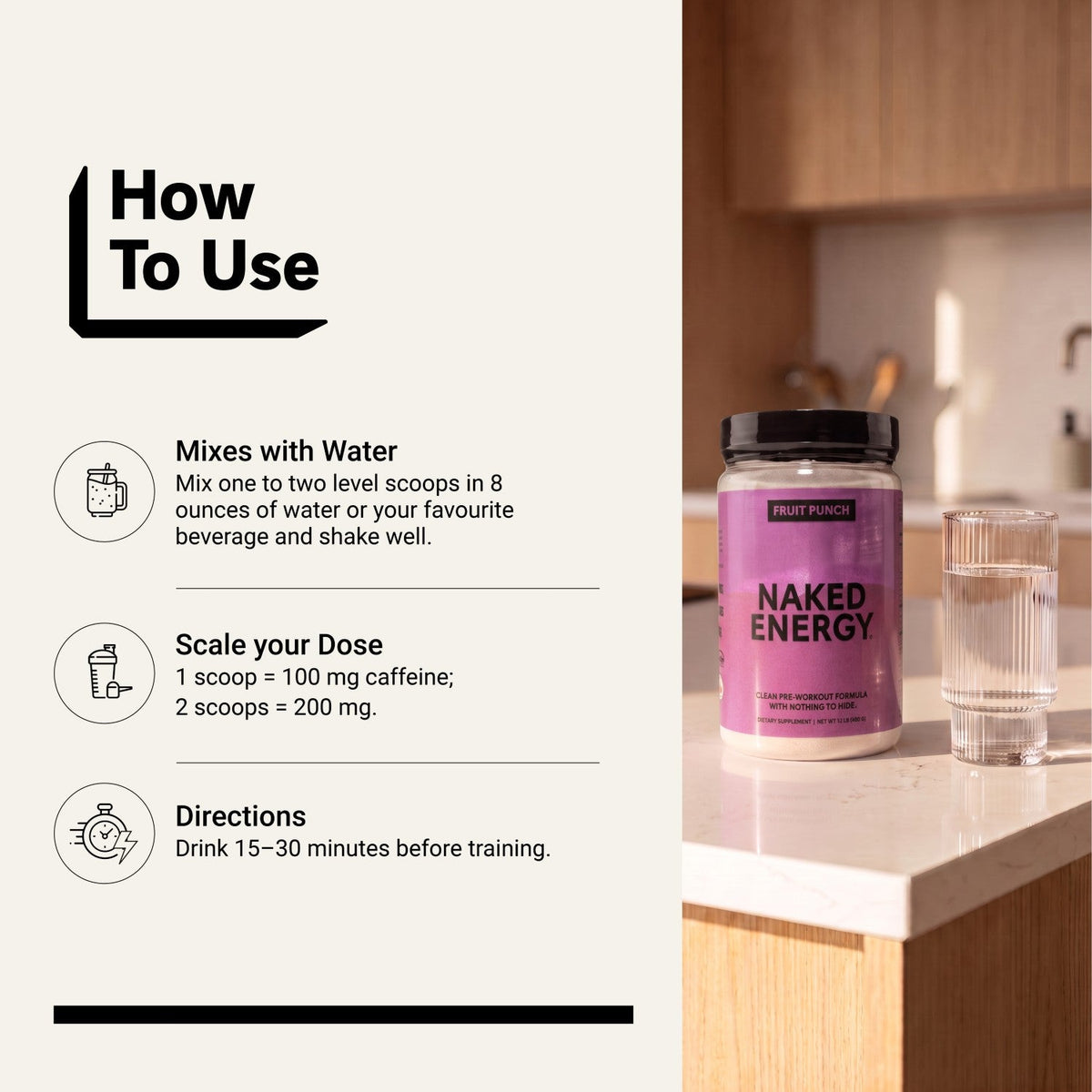 Fruit Punch Pre Workout Supplement | Naked Energy - 30 Servings