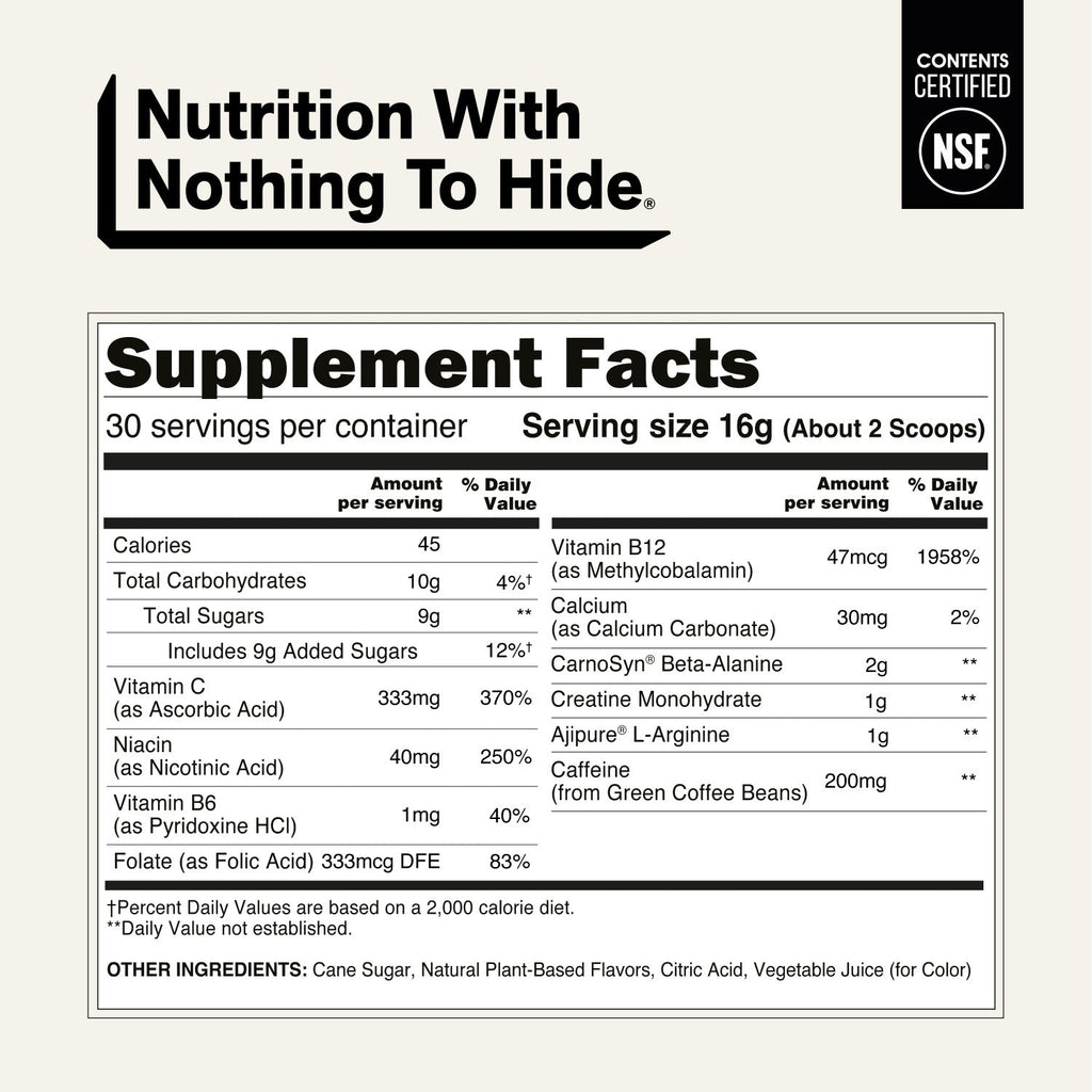 Fruit Punch Pre Workout Supplement | Naked Energy - 30 Servings