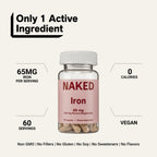 Daily Iron Supplement | Naked Iron - 60 Capsules