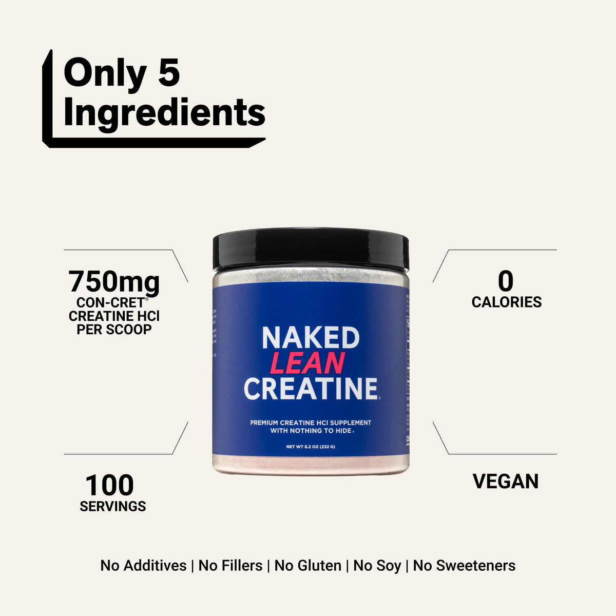 Creatine HCl Powder | Naked Lean Creatine - 232g