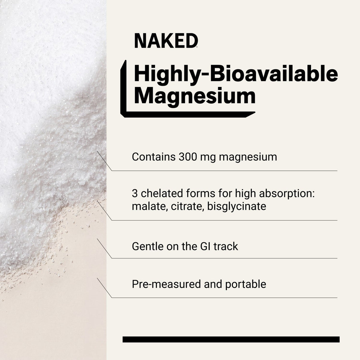 Daily Magnesium Supplement | Naked Magnesium - 120 Capsules