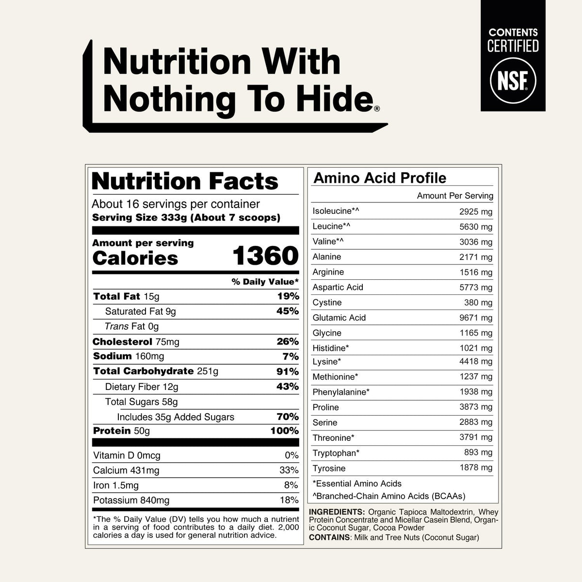 Chocolate Mass Gainer Protein Supplement | Naked Chocolate Mass - 12LB