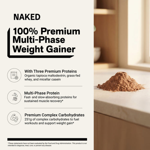 Chocolate Mass Gainer Protein Supplement | Naked Chocolate Mass - 12LB