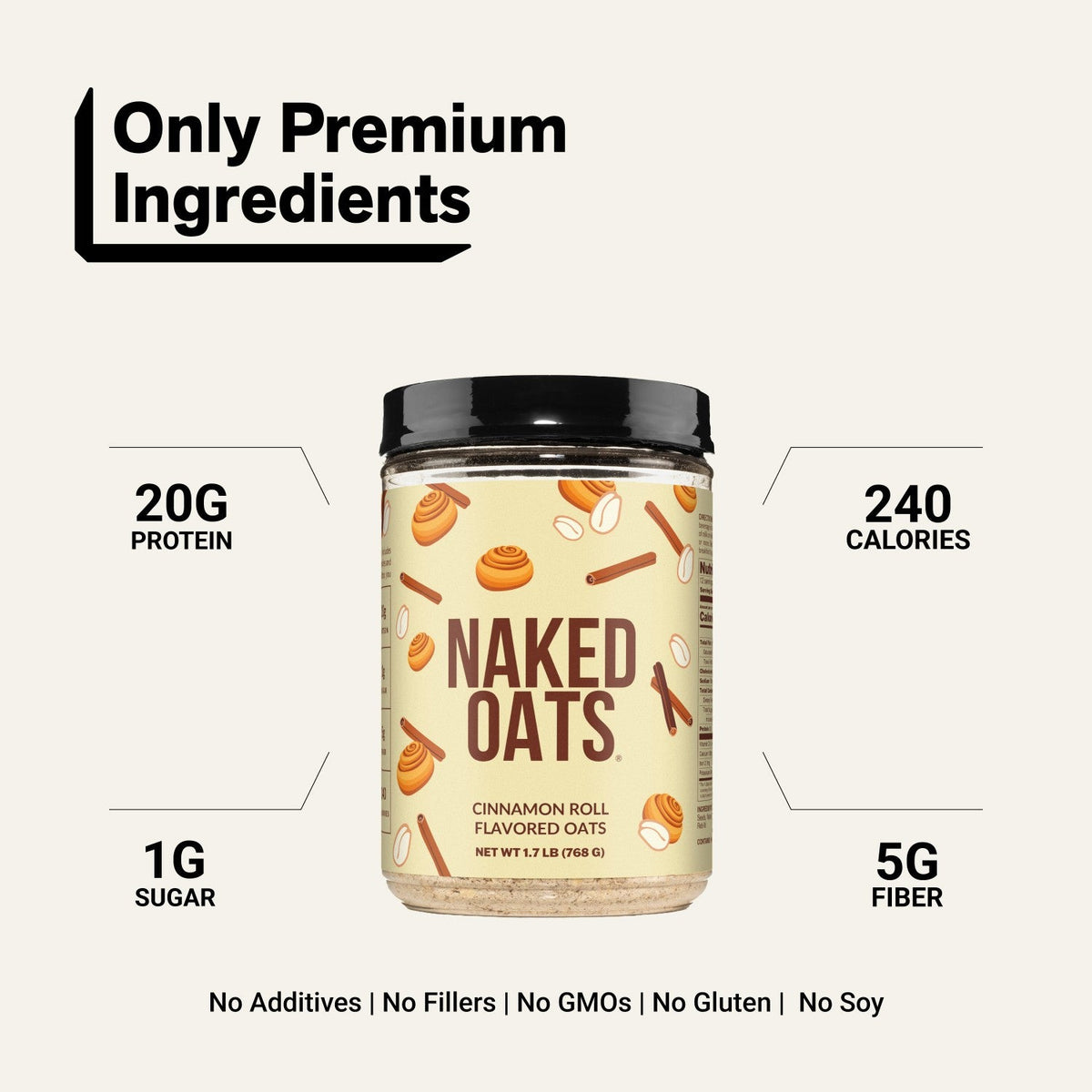 Cinnamon Roll Protein Oats | Naked Oats