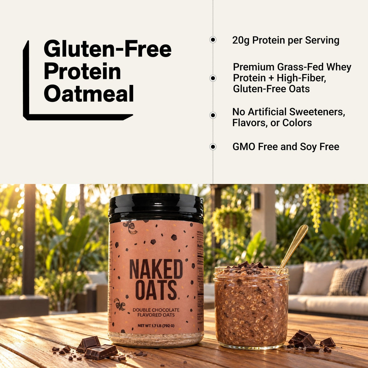 Double Chocolate Protein Oats | Naked Oats