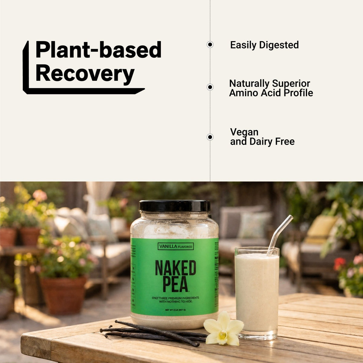 Vanilla Pea Protein Powder | Naked Vanilla Pea - 2LB