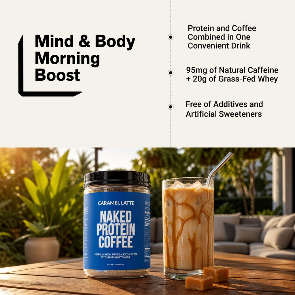 Caramel Latte Protein Iced Coffee | Naked Protein Coffee - 17 Servings