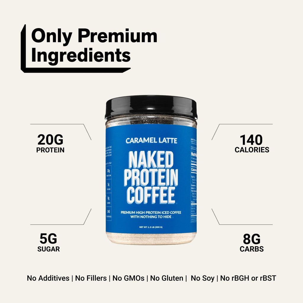 Caramel Latte Protein Iced Coffee | Naked Protein Coffee - 17 Servings