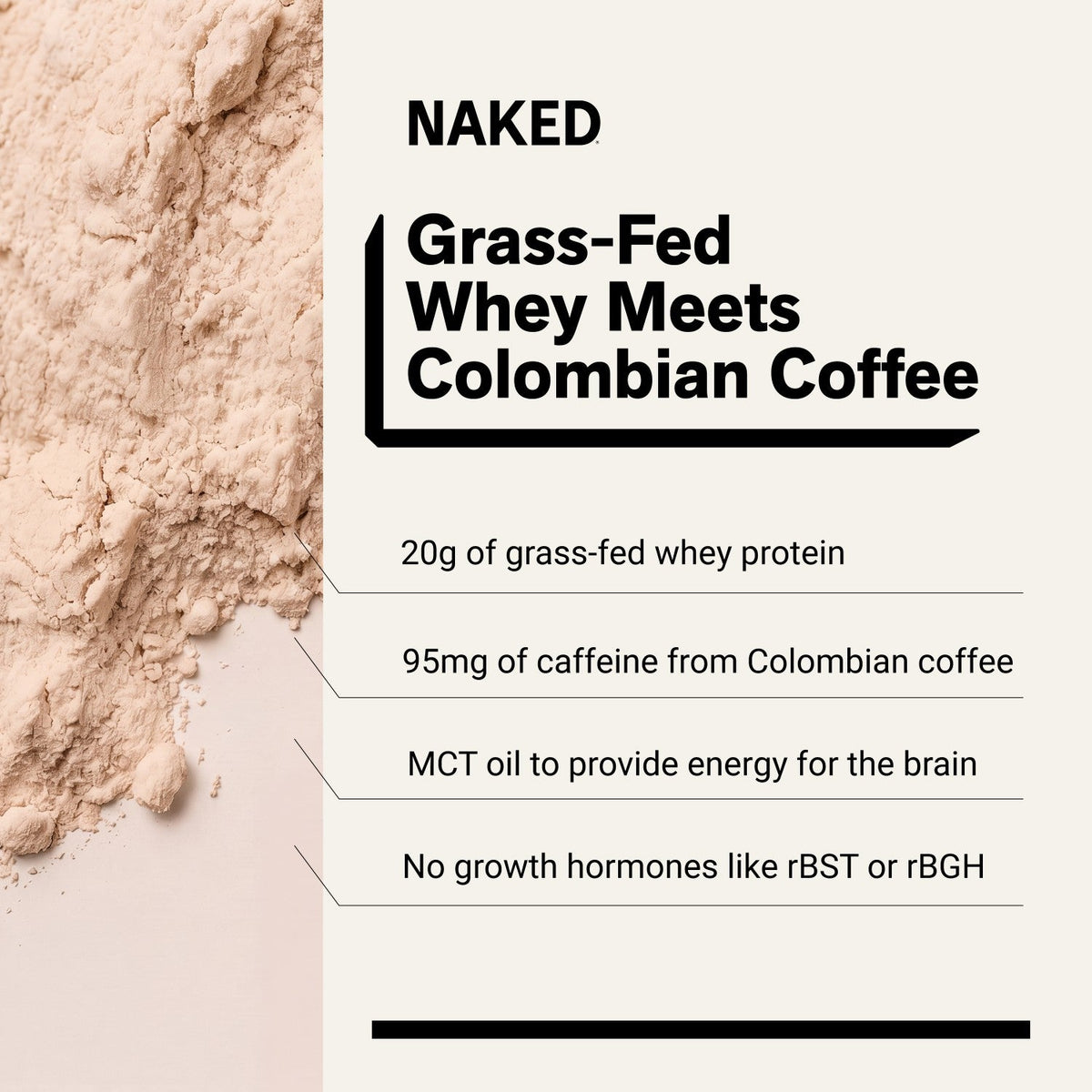 Hazelnut Latte Protein Iced Coffee | Naked Protein Coffee - 17 Servings