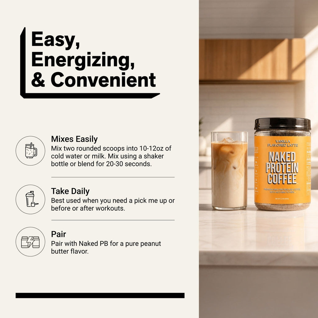 Vanilla Latte Protein Iced Coffee | Naked Protein Coffee - 17 Servings