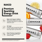 Strawberry Lemonade Naked Sparkling Energy | Clean Energy Drink - 12 Cans