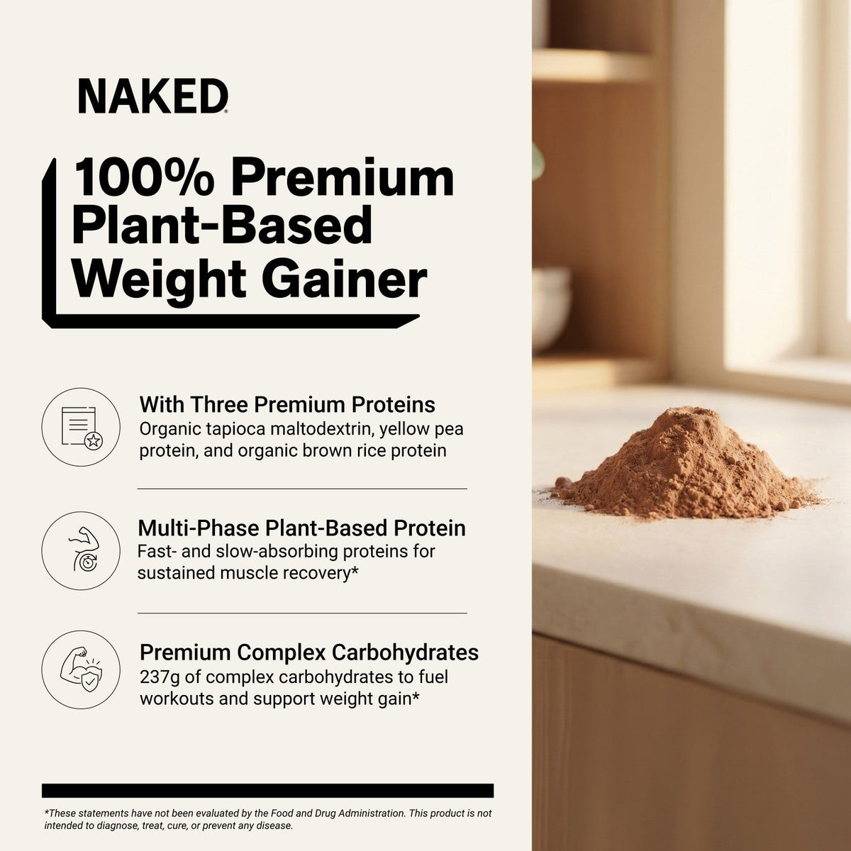 Chocolate Vegan Mass Gainer Protein Powder | No Additives