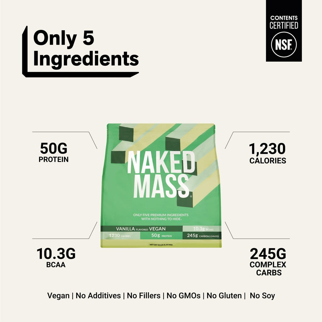Vanilla Vegan Mass Gainer Protein Powder | No Additives
