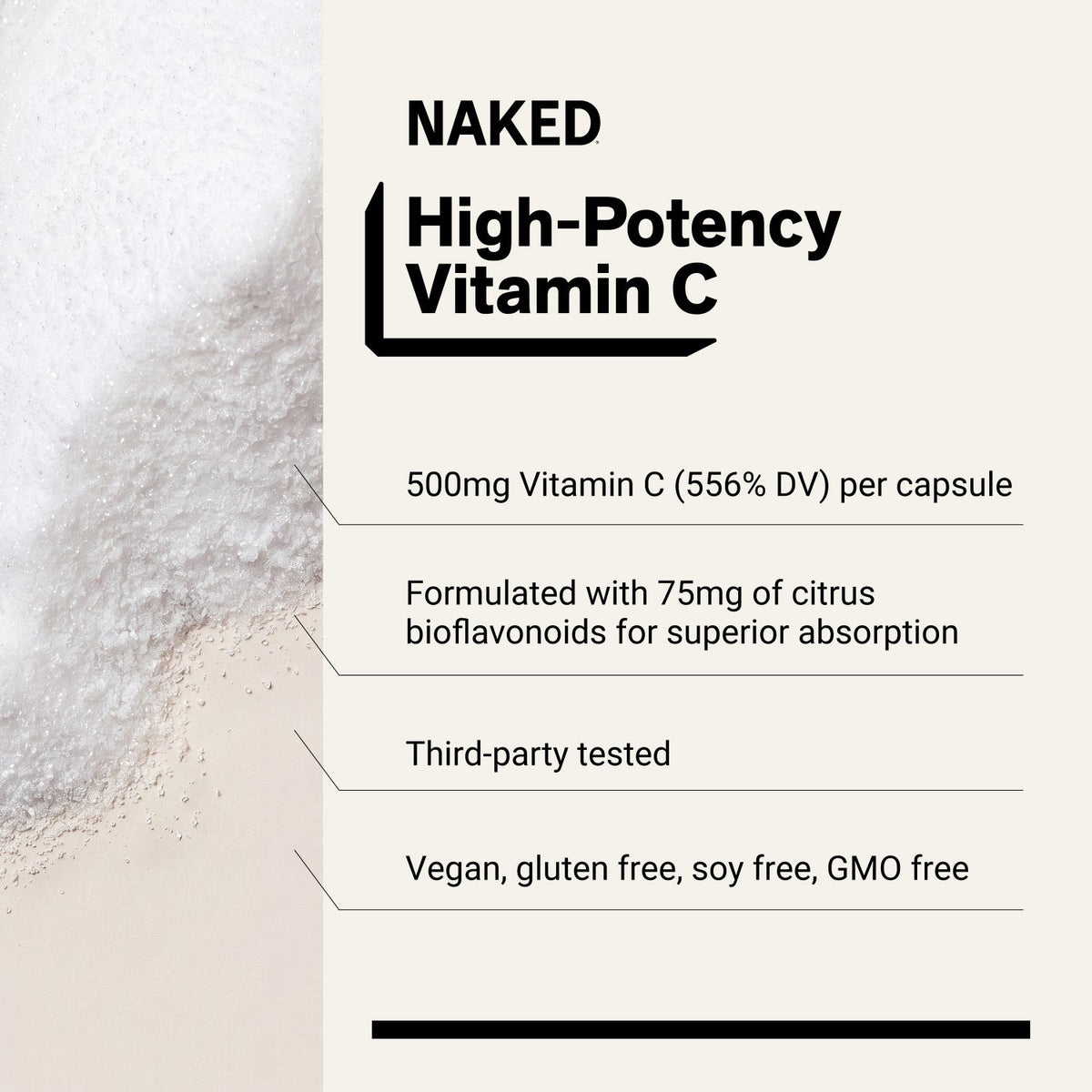 Daily Vitamin C Supplement | Naked Vitamin C - 90 Capsules