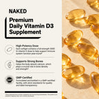 Daily Vitamin D3 Supplement | Naked Vitamin D - 200 Softgels