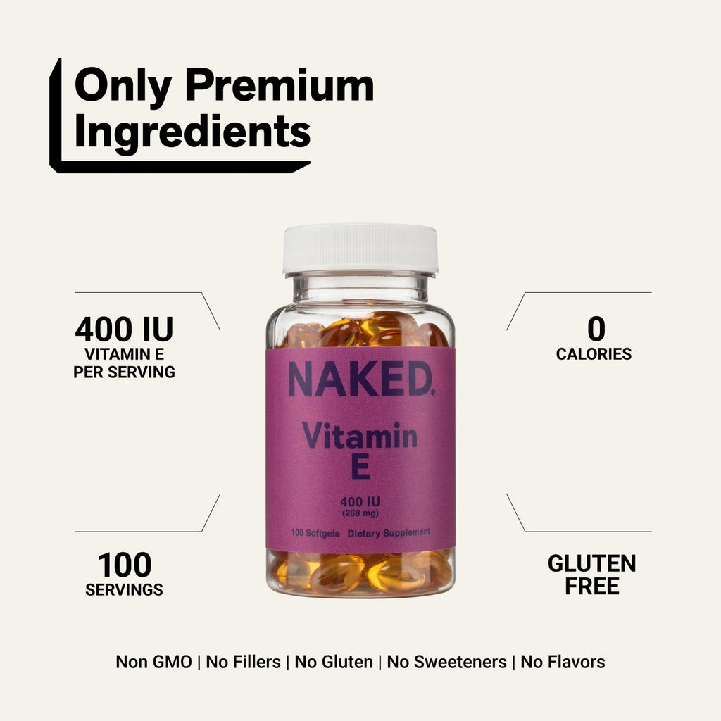 Daily Vitamin E Supplement | Naked Vitamin E - 100 Softgels