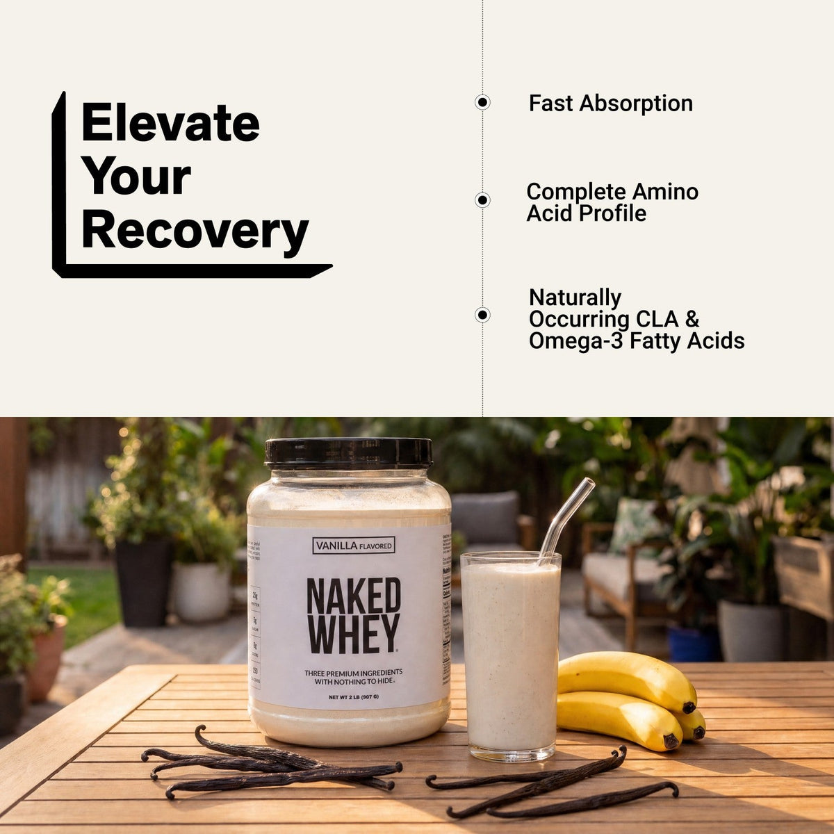 Vanilla Whey Protein Powder | Naked Vanilla Whey - 2LB