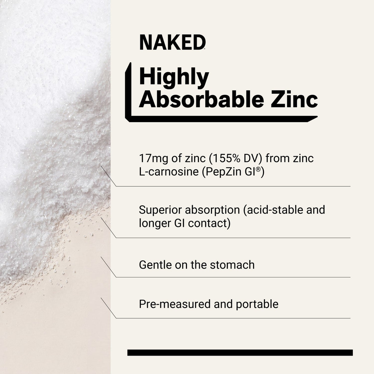 Daily Zinc Supplement | Naked Zinc Carnosine - 60 Capsules